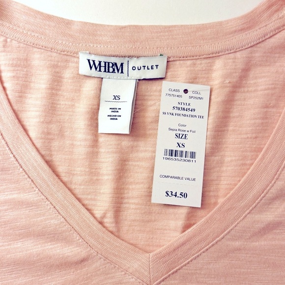 White House Black Market Women's V-Neck Pink Top T-shirt XS NWT - Picture 8 of 12